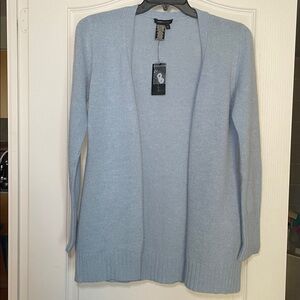 BCBG Lambswool light blue cardigan sz  L